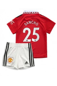 Manchester United Jadon Sancho #25 Babyklær Hjemme Fotballdrakt til barn 2022-23 Korte ermer (+ Korte bukser)